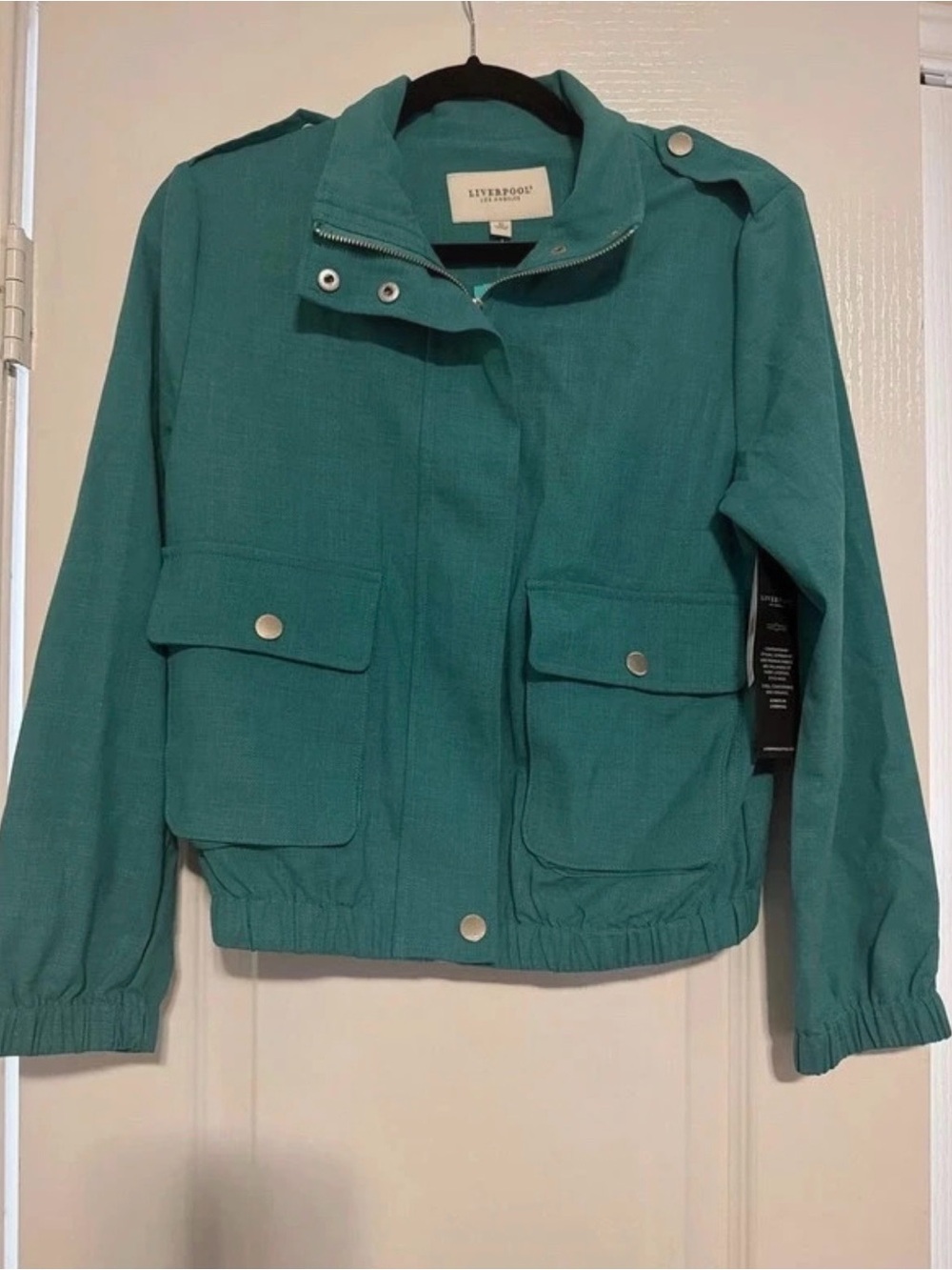 Liverpool Teal Utility Jacket with Flap Pockets